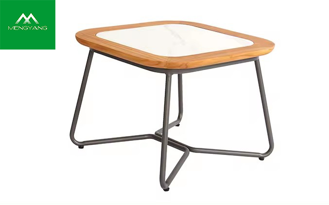 Ensemble de canapé bistro en corde de teck confortable pour l'extérieur avec table